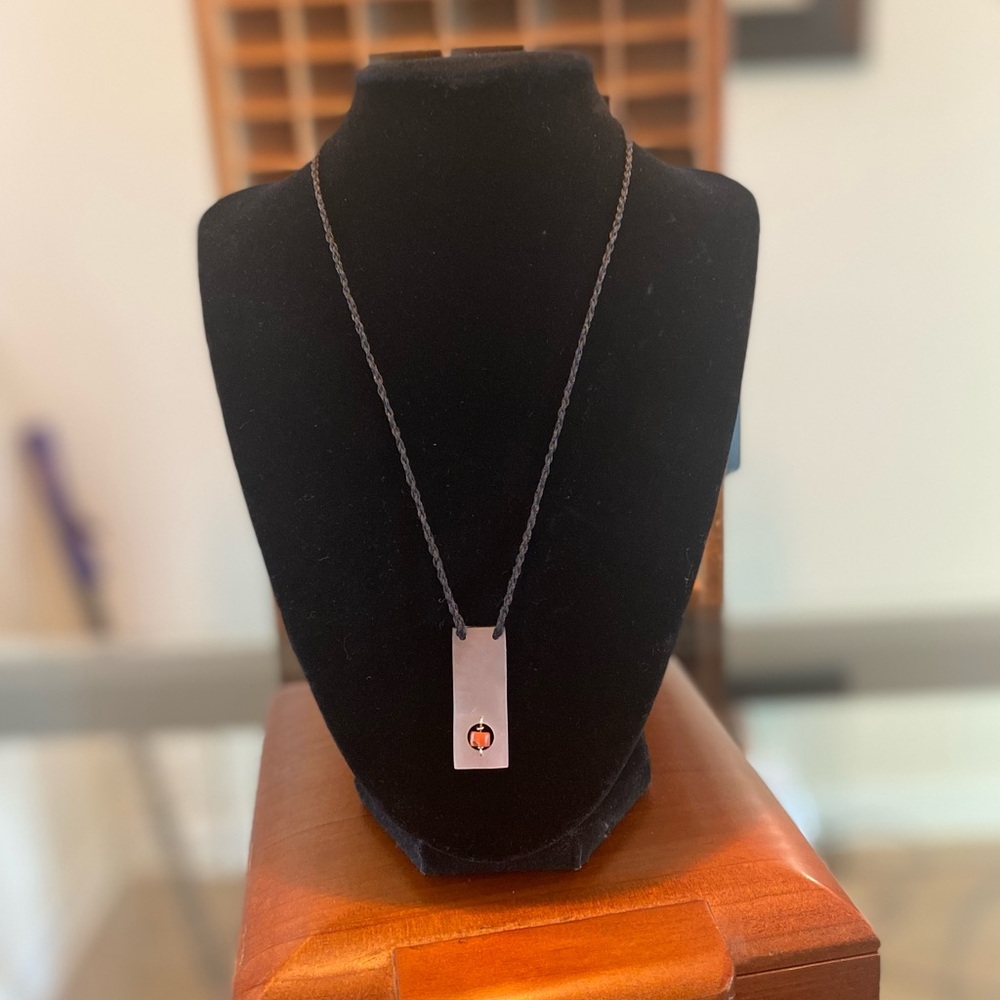 Soft Surroundings abalone and coral pendant necklace.